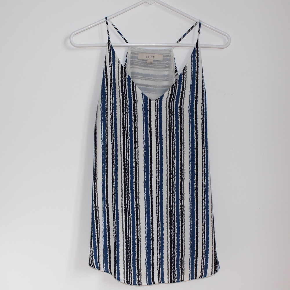 Loft- Striped Halter Cami Top